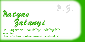 matyas zalanyi business card